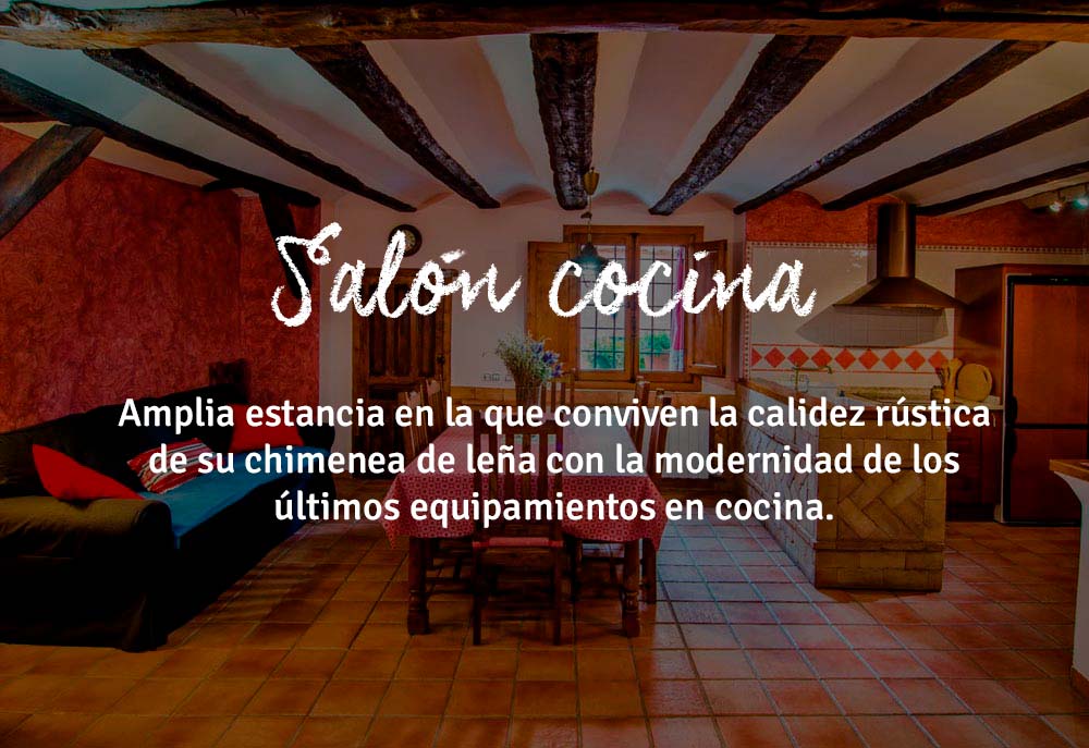 Salón cocina casa rural